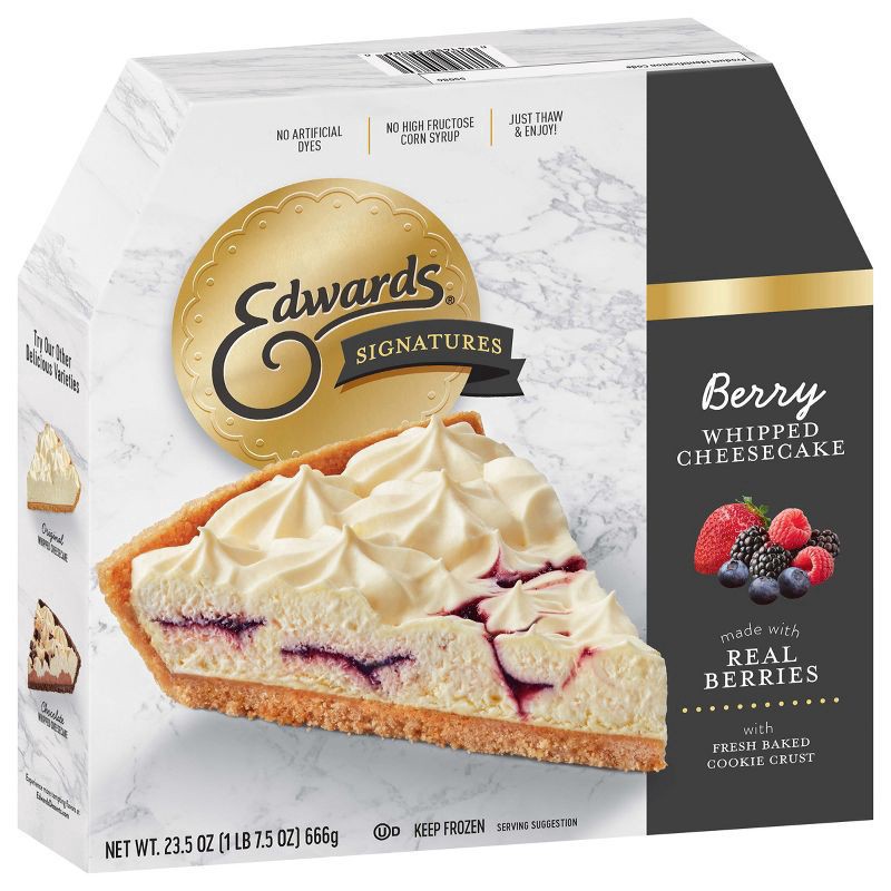 slide 3 of 8, Edwards Signature Cheese Cake Desserts Whipped Berry Cheesecake, 24 oz