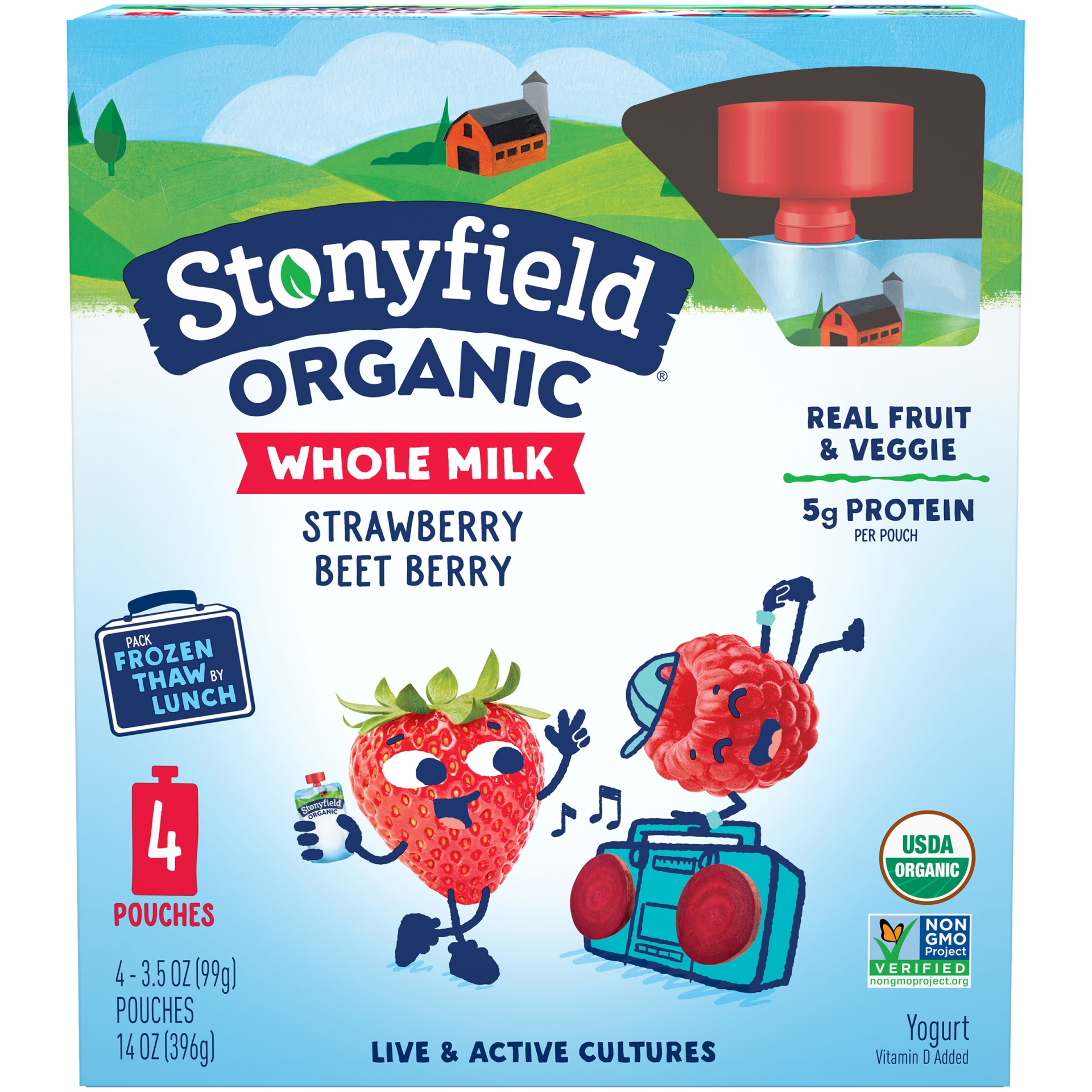 slide 1 of 2, Stonyfield Organic Strawberry Beet Berry Whole Milk Yogurt, 4 ct; 3.7 oz