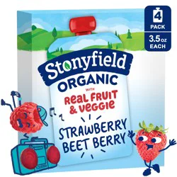 Stonyfield Organic Whole Milk Strawberry Beet Berry Yogurt 4 - 3.5 oz Pouches