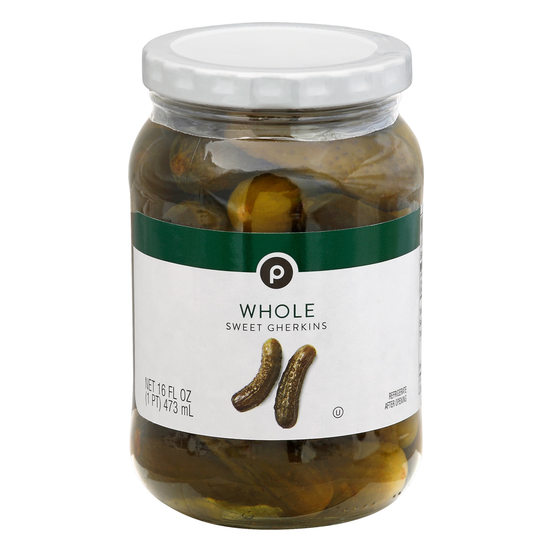 slide 1 of 1, Publix Whole Sweet Gherkins Pickles, 16 oz