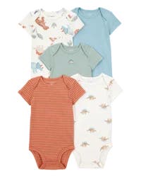 Carter's Carters 5-Pack Dinosaur Short-Sleeve Cotton Bodysuits Multi PRE