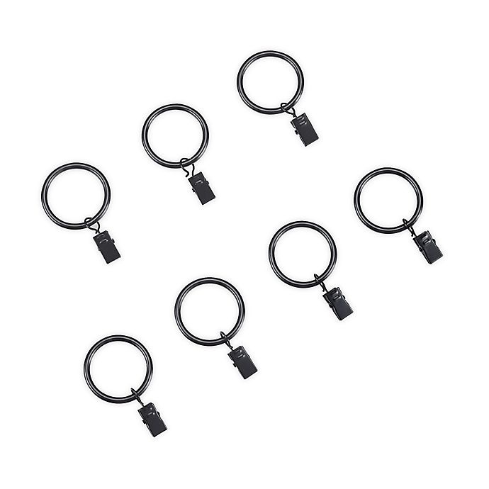 slide 1 of 1, Cambria Classic Clip Rings - Satin Black, 7 ct