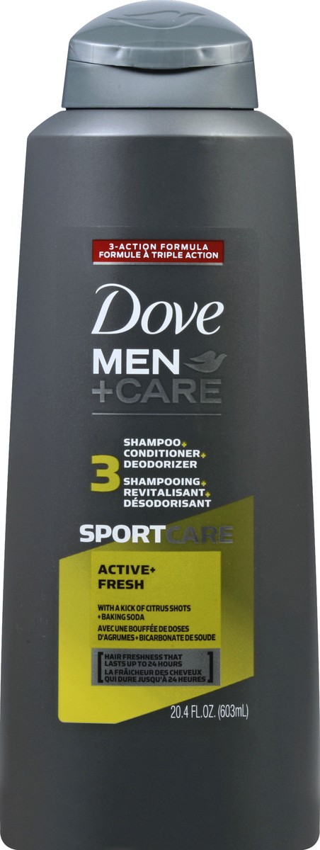 slide 2 of 2, Dove Men+Care Sport+Care 3 in 1 Shampoo Active+Fresh, 20.4 oz, 20.4 oz