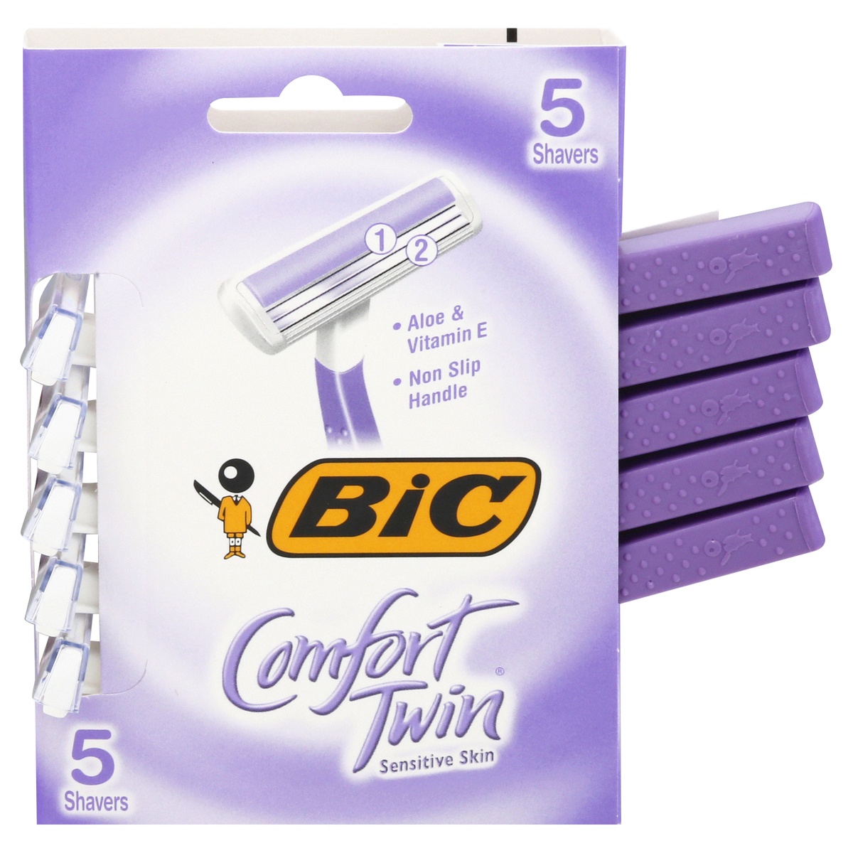 slide 1 of 1, BIC Comfort Twin Sensitive Skin Shavers, 5 ct
