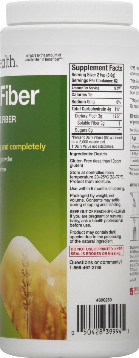 slide 9 of 11, CVS Health Easy Fiber, 62 Servings, 1 ct