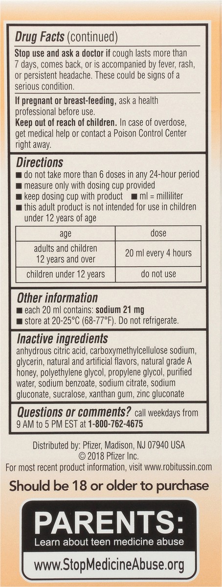 slide 7 of 9, Robitussin Maximum Strength Honey Cough + Chest Congestion DM, Cough Medicine for Cough and Chest Congestion Relief Made with Real Honey - 4 Fl Oz Bottle, 4 fl oz