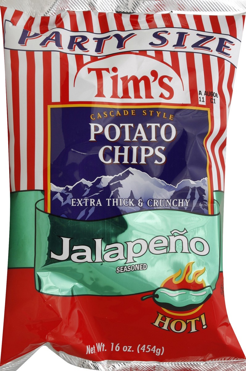 slide 5 of 6, Tim's Jalapeno Seasoned Extra Thick & Crunchy Potato Chips, 16 oz