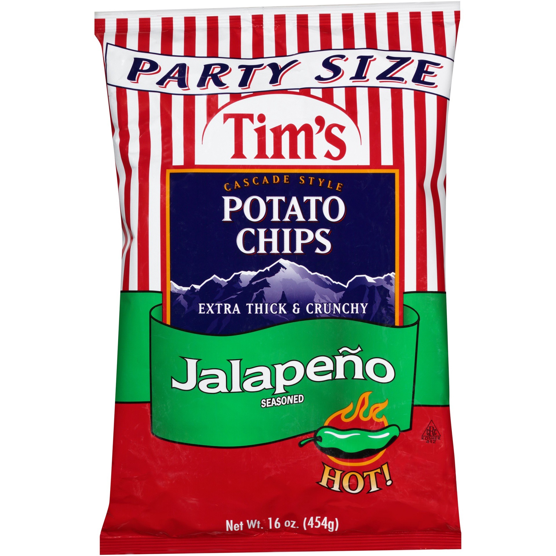 slide 1 of 6, Tim's Jalapeno Seasoned Extra Thick & Crunchy Potato Chips, 16 oz