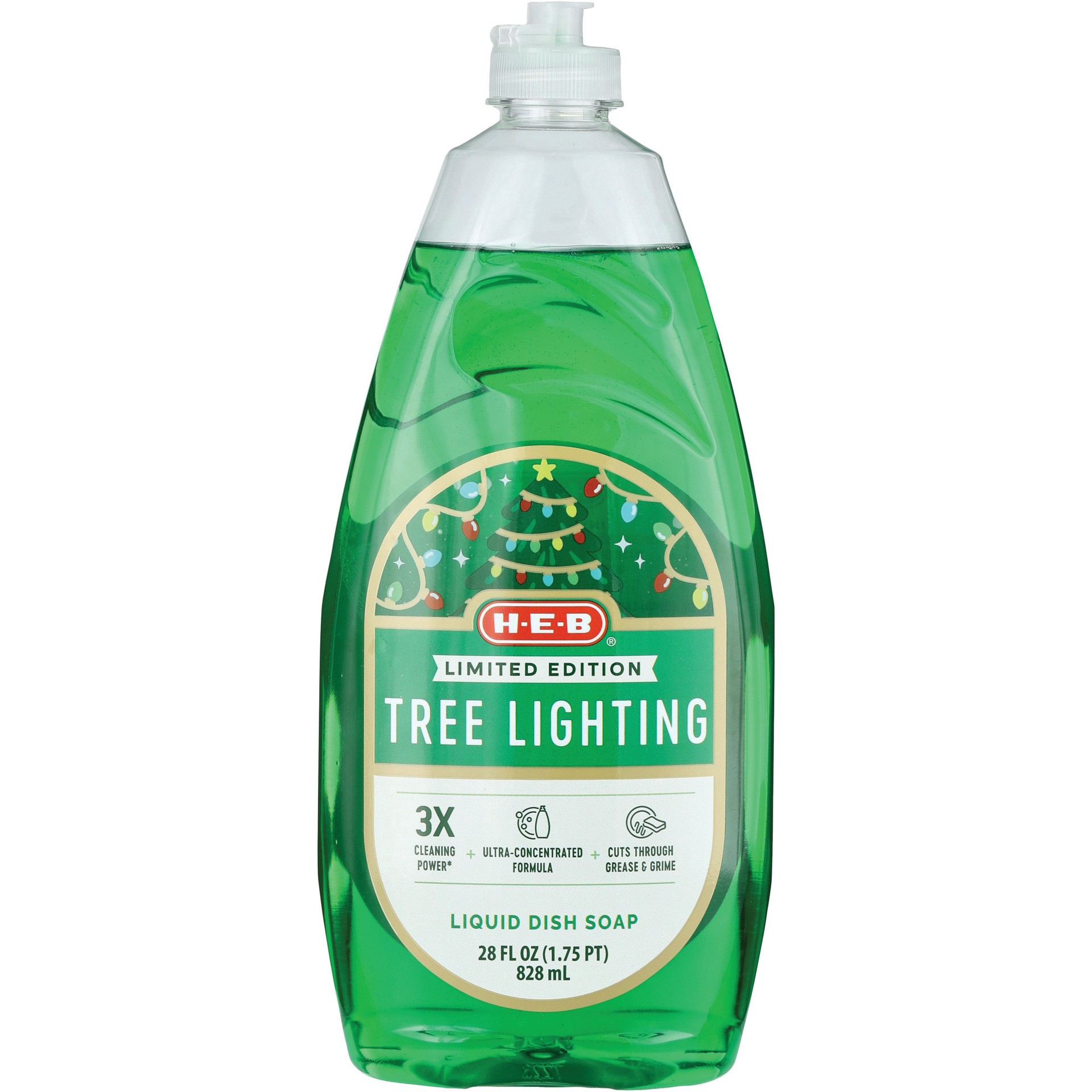 slide 1 of 1, H-E-B Limited Edition Dish Soap - Tree Light, 28 oz