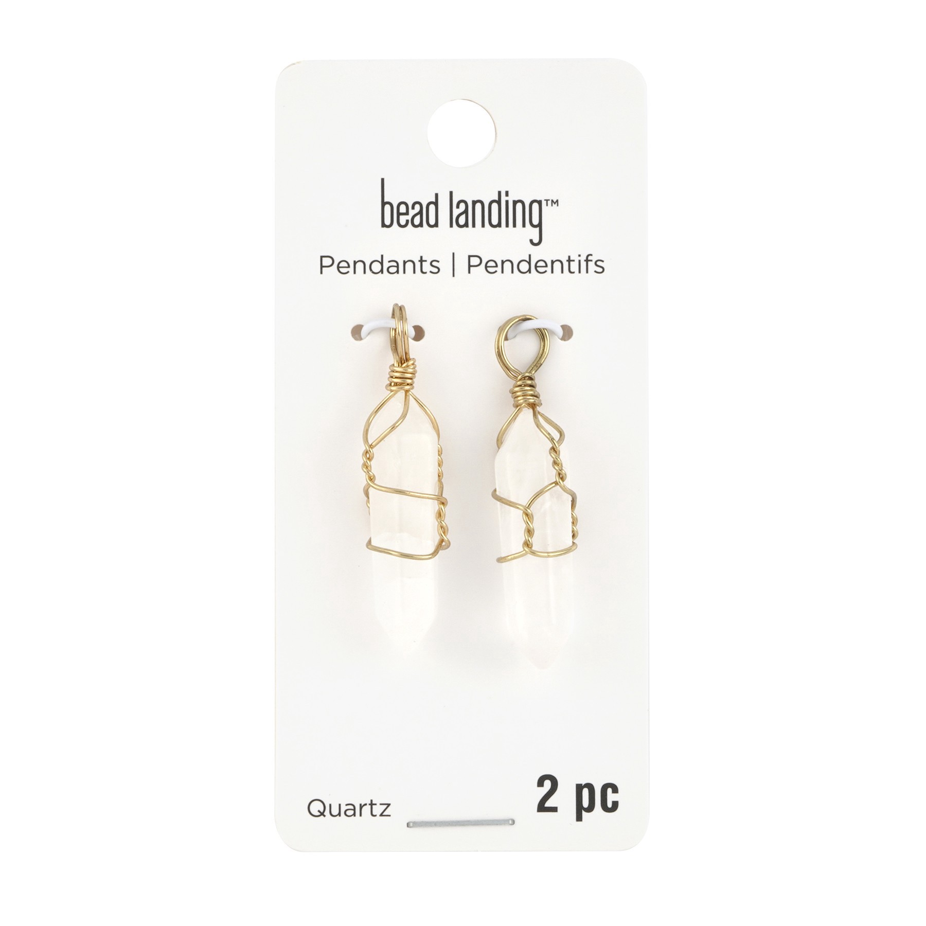 slide 3 of 3, White Quartz Prism Pendants, 2ct. By Bead Landing, 2 ct
