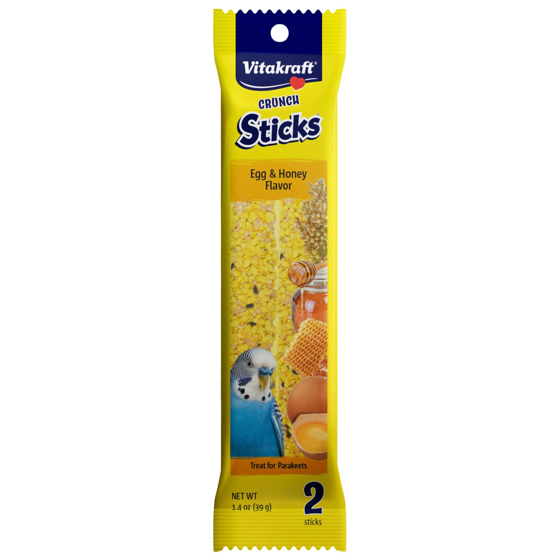 slide 1 of 1, Vitakraft Crunch Sticks Egg & Honey Parakeet Treat, 2 ct