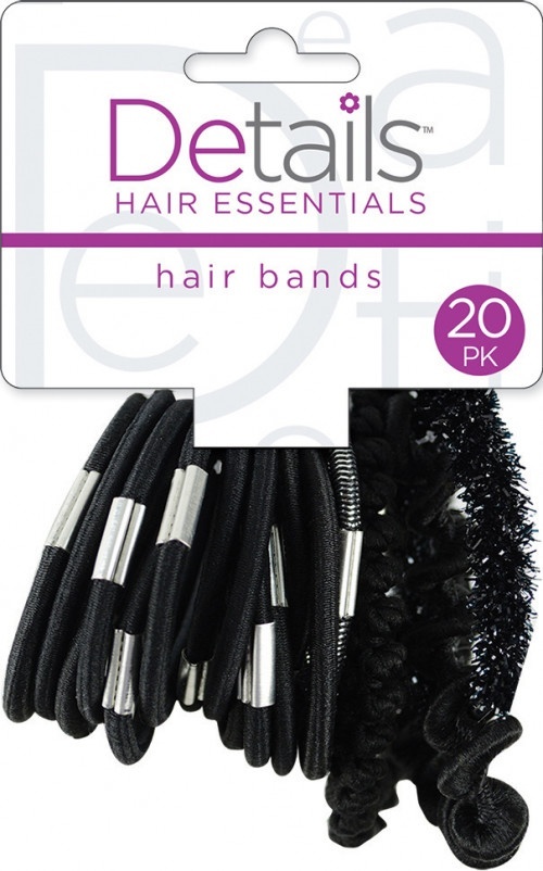 slide 1 of 1, Details Hair Essentials Hair Bands, 20 ct