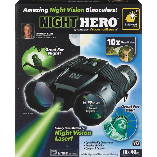 slide 1 of 1, As Seen on TV Atomic Night Hero Binoculars, 1 ct