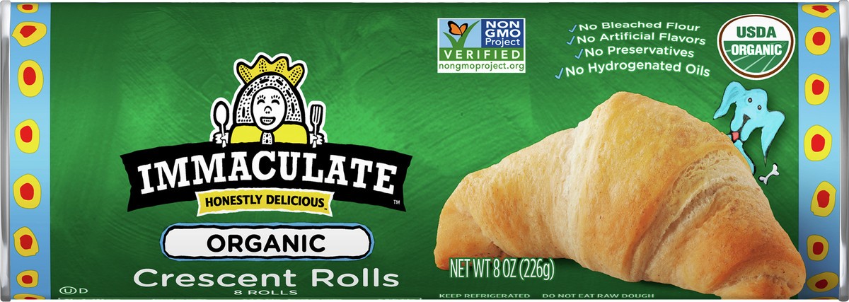 slide 8 of 13, Immaculate Baking Organic Crescent Rolls, 8 Rolls, 8 oz., 8 ct