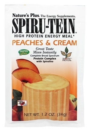 slide 1 of 1, Nature's Plus Peaches & Cream Spirutein, 34 Grams, 1 ct