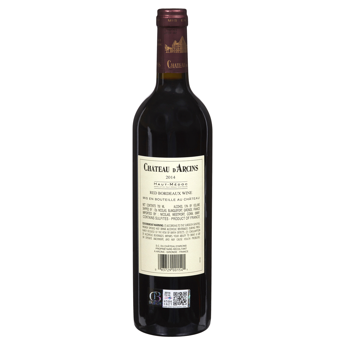 slide 4 of 5, Chateau D'Arcins Haut Medoc, 750 ml