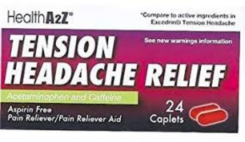 slide 1 of 1, Health A2Z Tension Headache Relief Caplets, 24 ct