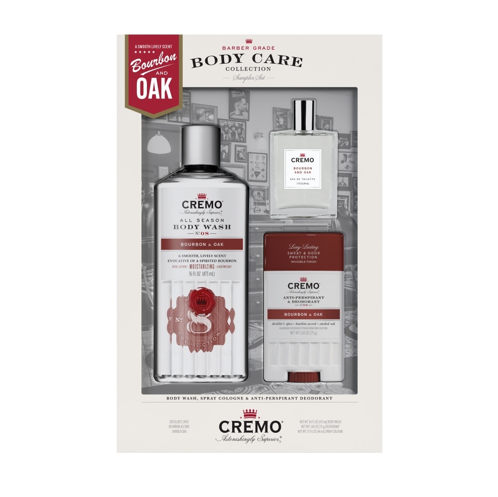 slide 1 of 1, Cremo Barber Grade Bourbon And Oak Body Care Collection Gift Set, 1 ct