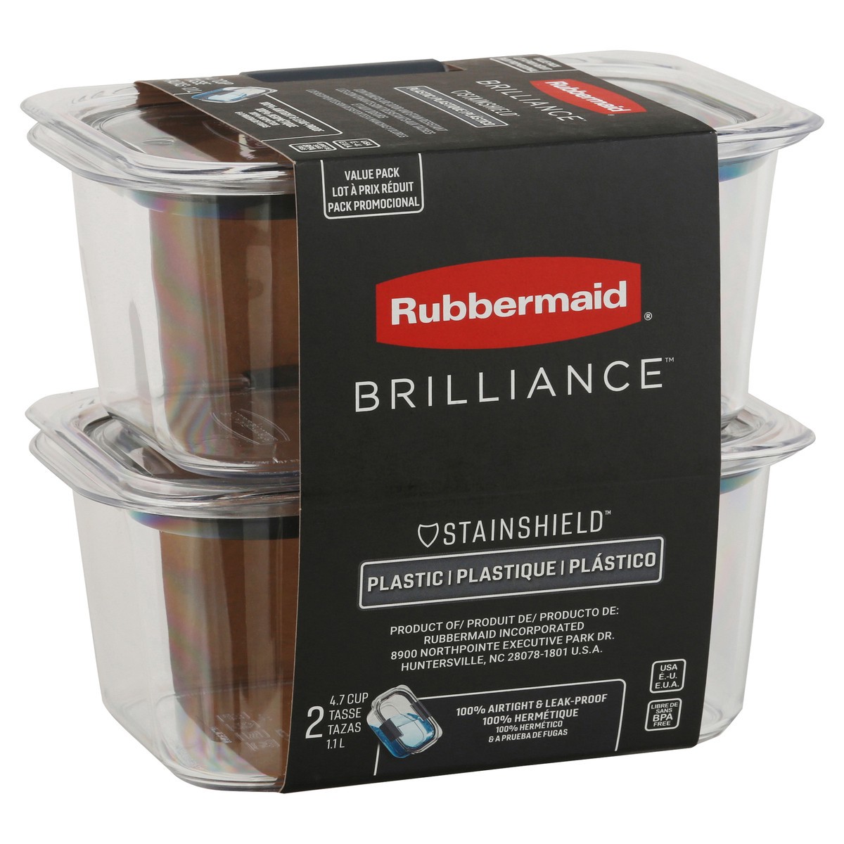 slide 7 of 9, Rubbermaid Brilliance Value Pack Plastic Containers 2 ea, 2 ct