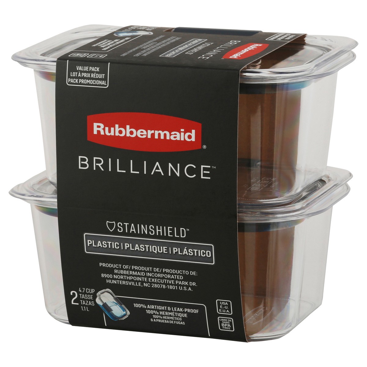 slide 3 of 9, Rubbermaid Brilliance Value Pack Plastic Containers 2 ea, 2 ct