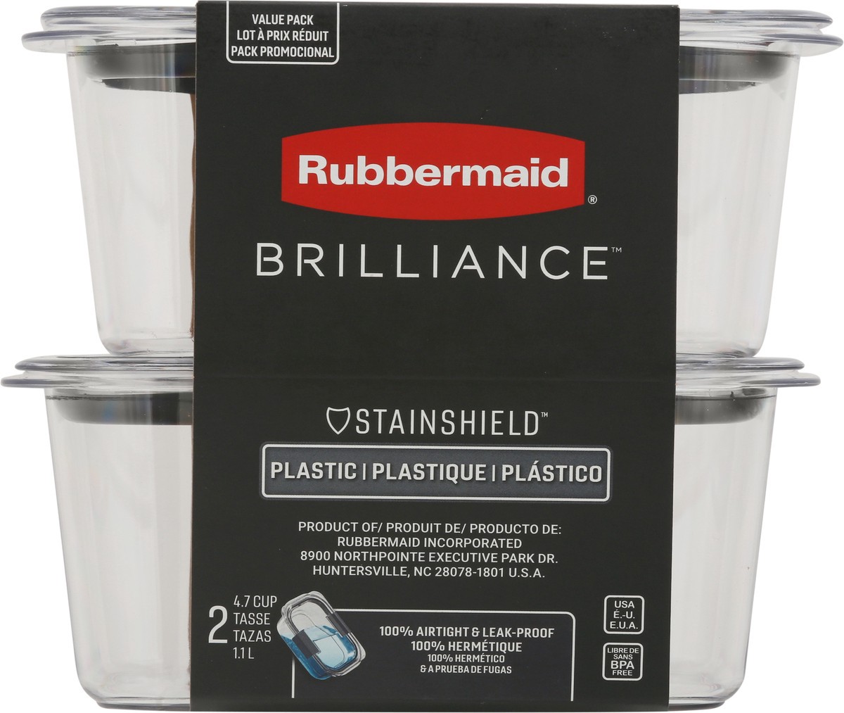 slide 2 of 9, Rubbermaid Brilliance Value Pack Plastic Containers 2 ea, 2 ct