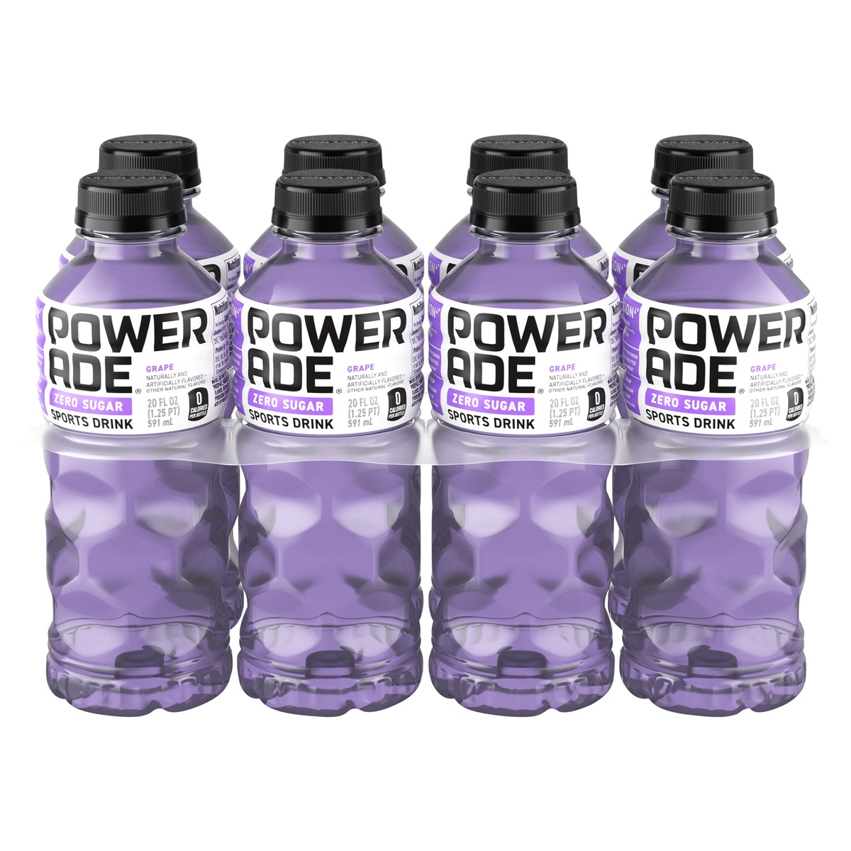 slide 11 of 11, POWERADE Zero Grape Bottles, 20 fl oz, 8 Pack, 8 ct; 20 fl oz