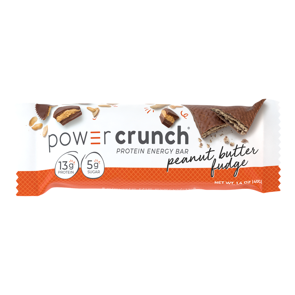 slide 1 of 8, Power Crunch Peanut Butter Fudge Protein Energy Bars, 1.4 oz