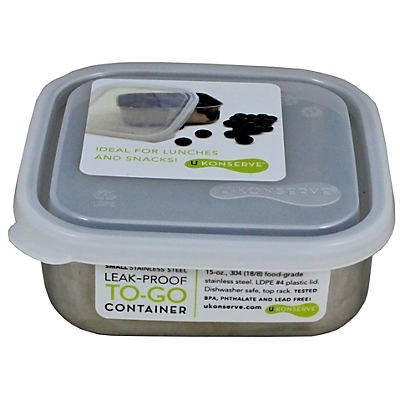 slide 1 of 1, U-Konserve Small Clear To-Go Container, 18 oz