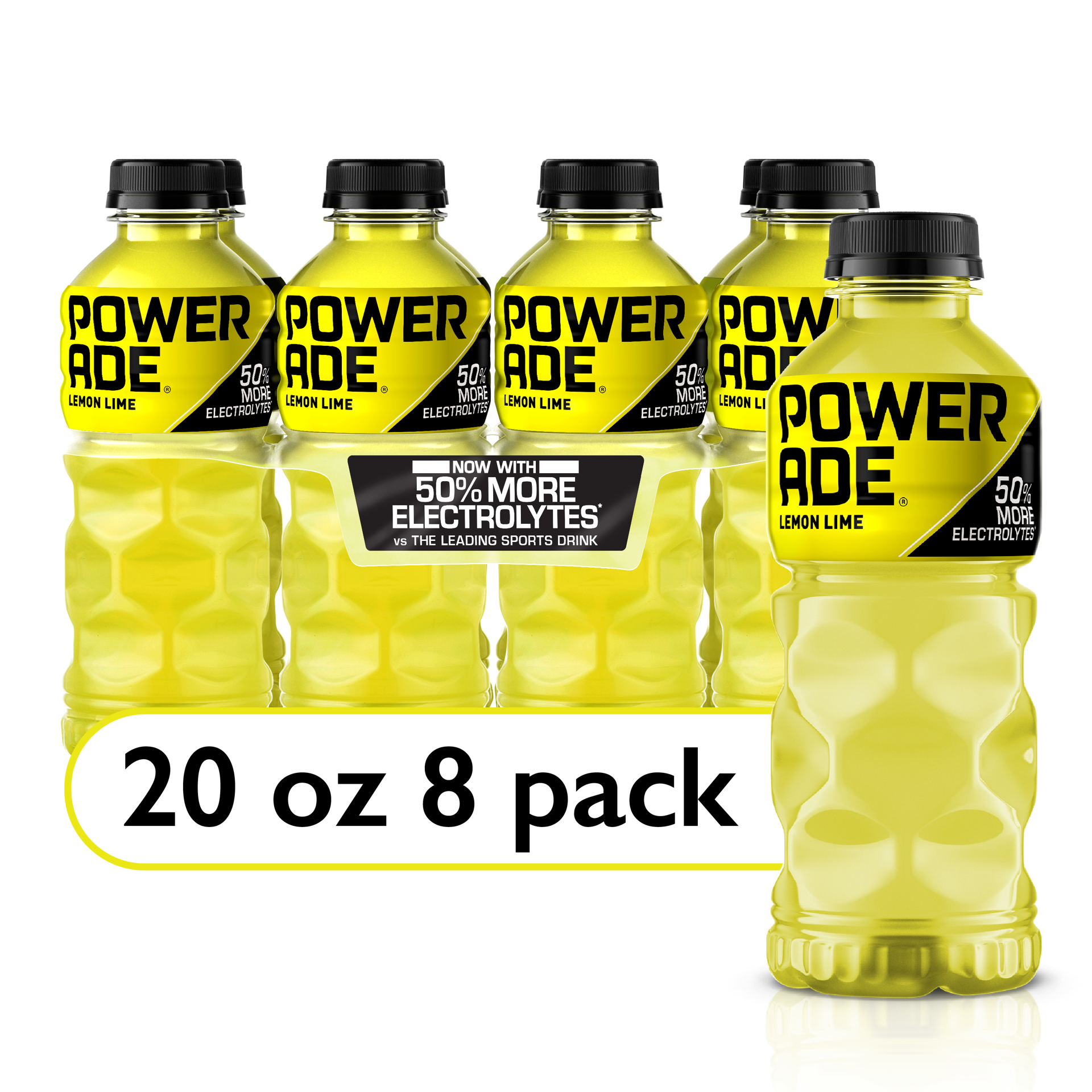 slide 1 of 3, POWERADE Lemon Lime Bottles, 20 fl oz, 8 Pack, 8 ct