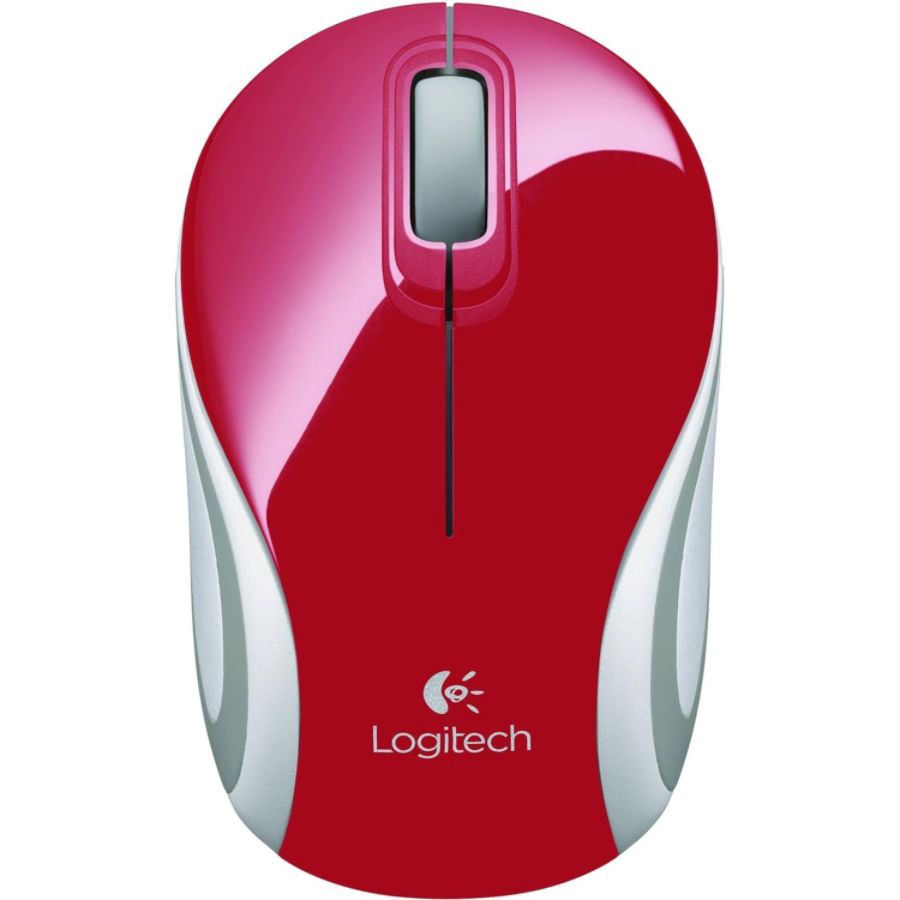 slide 2 of 4, Logitech M187 Wireless Mini Optical Mouse, Red, 1 ct