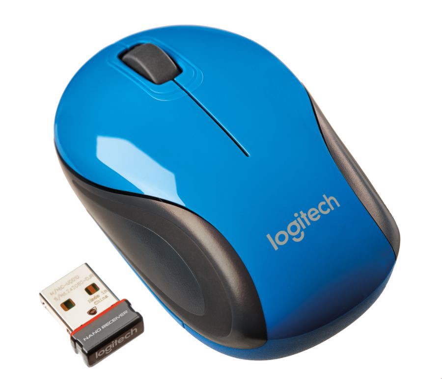 slide 2 of 3, Logitech M187 Wireless Mini Optical Mouse, Blue, 1 ct