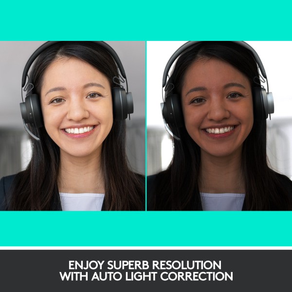 slide 5 of 9, Logitech 4K Pro Webcam With Hdr And Noise-Canceling Mics, Black, 1 ct