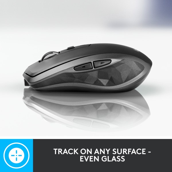 slide 3 of 10, Logitech MX Anywhere 2S Mouse - Darkfield - Wireless - 33 ft - Bluetooth/Radio Frequency - Rechargeable - 910007232, 1 ct