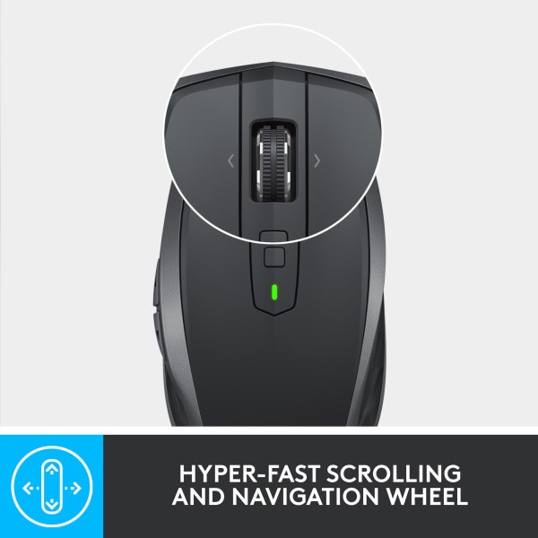 slide 5 of 10, Logitech MX Anywhere 2S Mouse - Darkfield - Wireless - 33 ft - Bluetooth/Radio Frequency - Rechargeable - 910007232, 1 ct