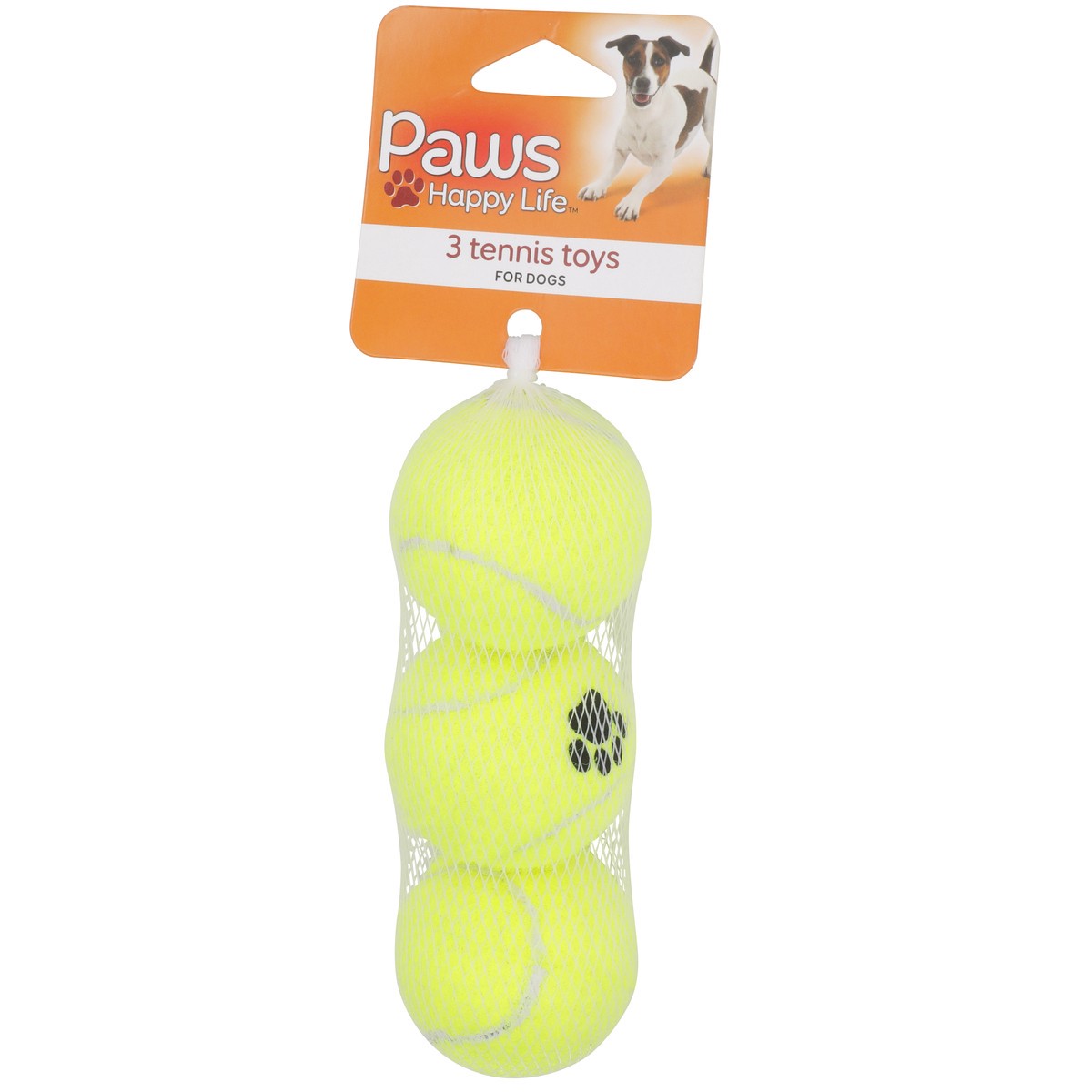 slide 3 of 8, Paws Happy Life Dog Toy, Mini Tennis Balls, 3 ct