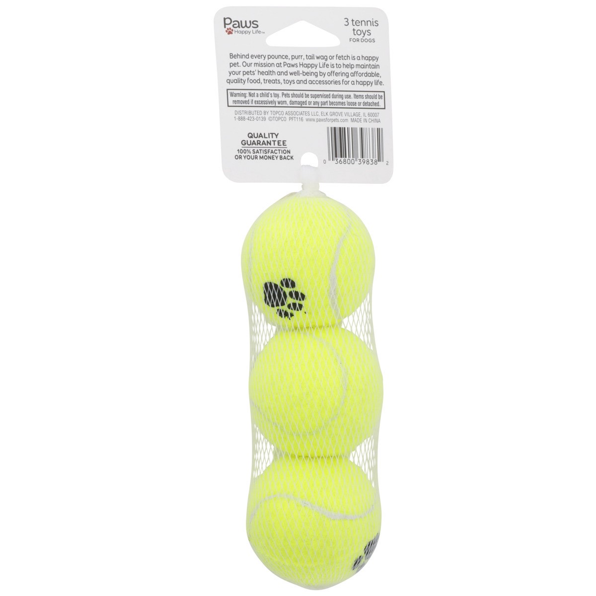 slide 8 of 8, Paws Happy Life Dog Toy, Mini Tennis Balls, 3 ct