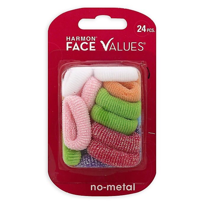 slide 1 of 1, Harmon Face Values Small Elastic Terry Scrunchies, 24 ct