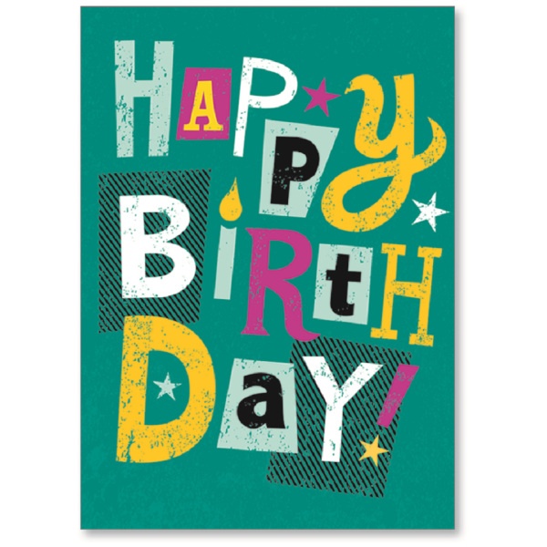 slide 1 of 1, Viabella Birthday Greeting Card With Envelope, Bright And Happy, 5'' X 7'', 1 ct