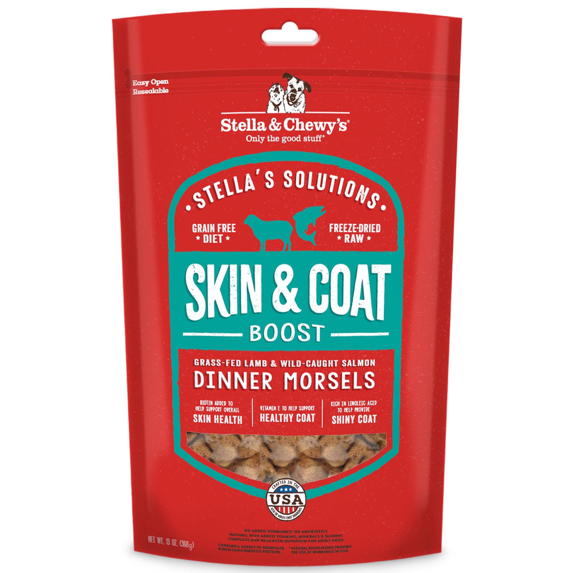 slide 1 of 1, Stella & Chewy's Skin & Coat Boost Grass-Fed Lamb & Wild-Caught Salmon Dinner Morsels Dry Dog Food, 13 oz., 13 oz