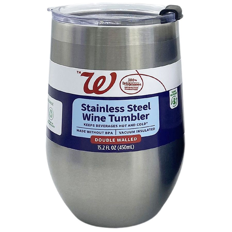 slide 1 of 1, Walgreens Stainless Steel Wine Tumbler, 1 ct