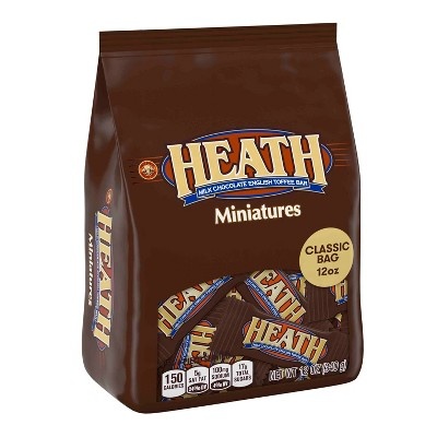 slide 1 of 4, Heath Milk Chocolate English Toffee Bar Miniatures, 12 oz