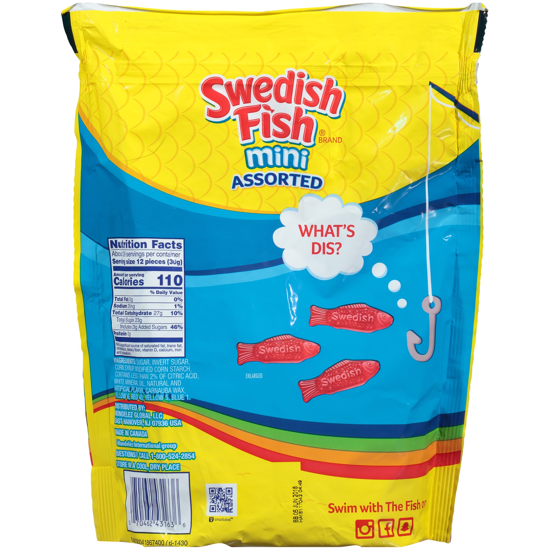 slide 5 of 6, SWEDISH FISH Mini Assorted Soft & Chewy Candy, Family Size, 1.9 lb, 1.94 lb