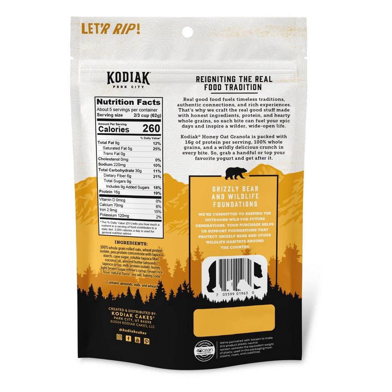 slide 4 of 7, Kodiak Cakes Kodiak Granola Pouch, Honey Oat - 11 oz, 11 oz