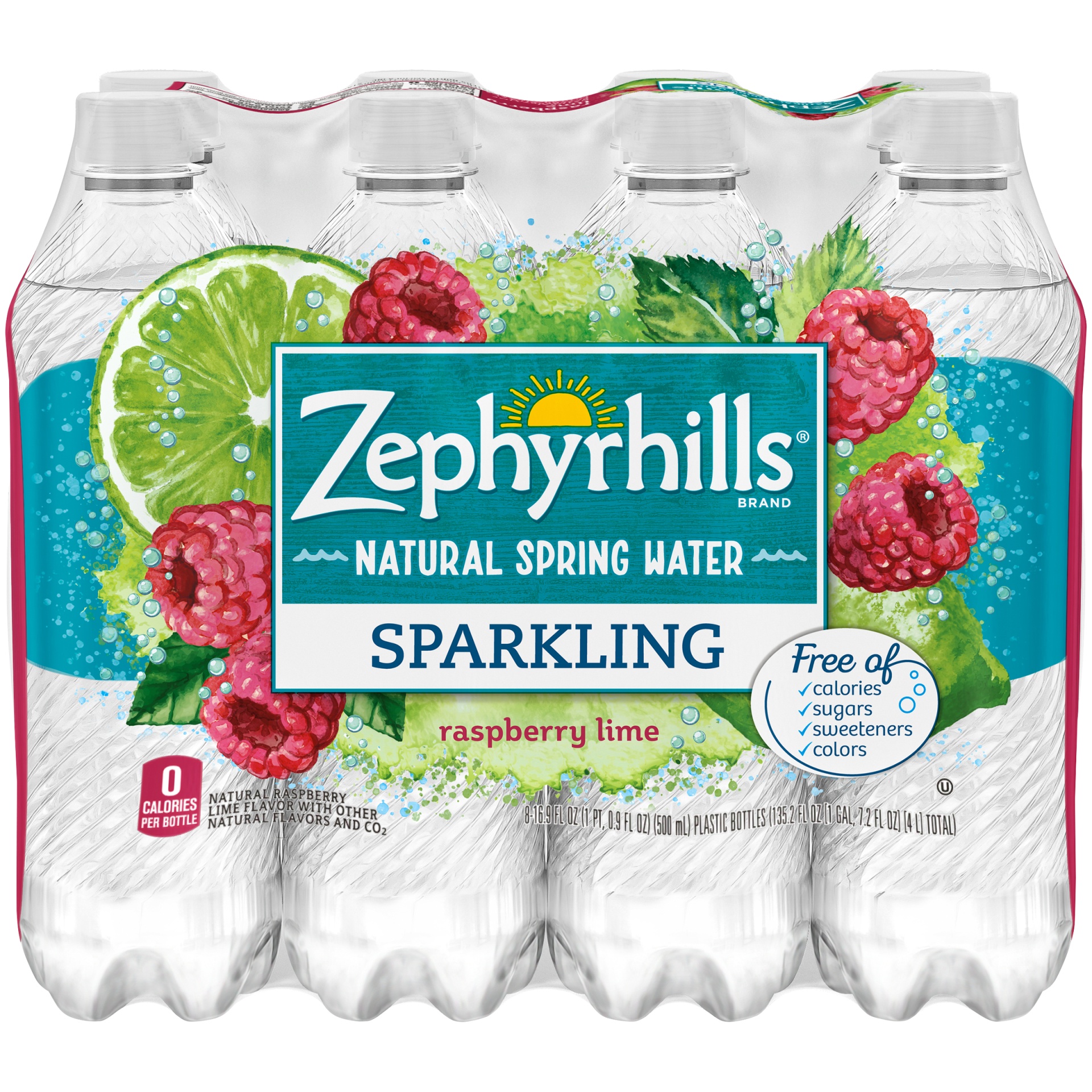 slide 4 of 6, Zephyrhills Raspberry Lime Mineral Water, 8 ct; 16.9 fl oz