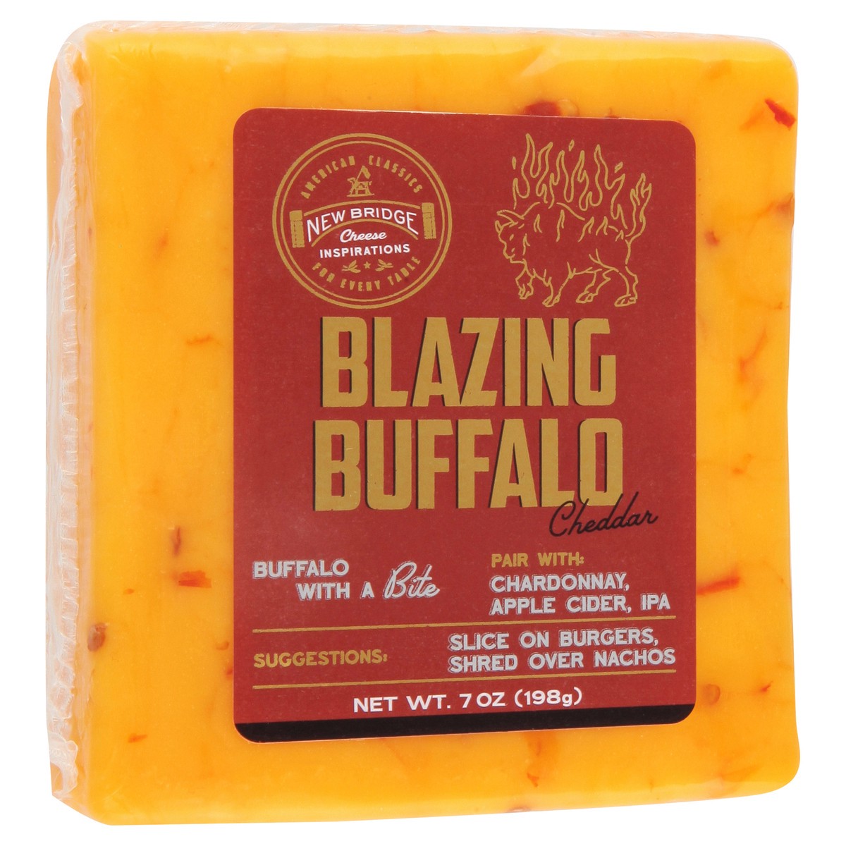 slide 2 of 9, New Bridge Insp Cheddardar Blazing Buffalo, 7 oz
