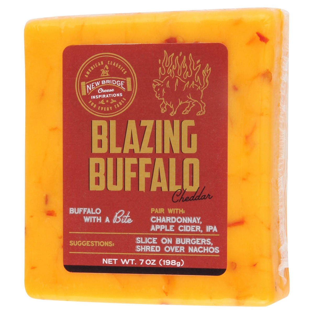 slide 4 of 9, New Bridge Insp Cheddardar Blazing Buffalo, 7 oz