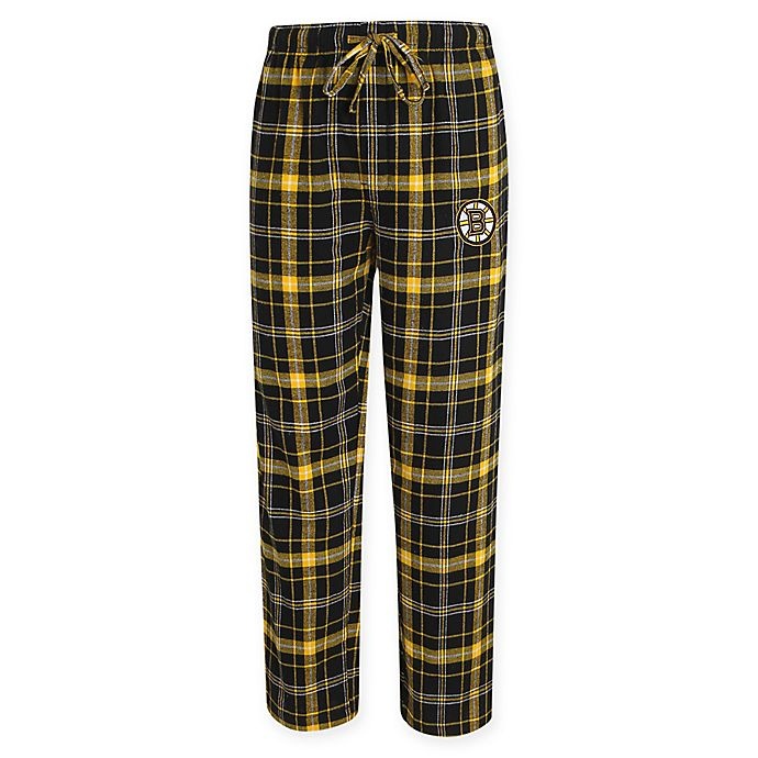 slide 1 of 1, NHL Boston Bruins Men's Medium Flannel Plaid Pajama Pant with Left Leg Team Logo, 1 ct