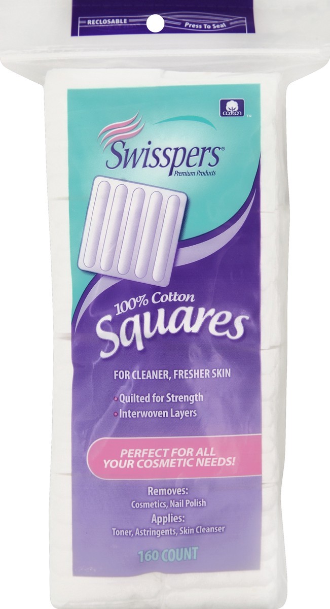 slide 1 of 2, Swisspers Cotton Squares 160 ea, 160 ct