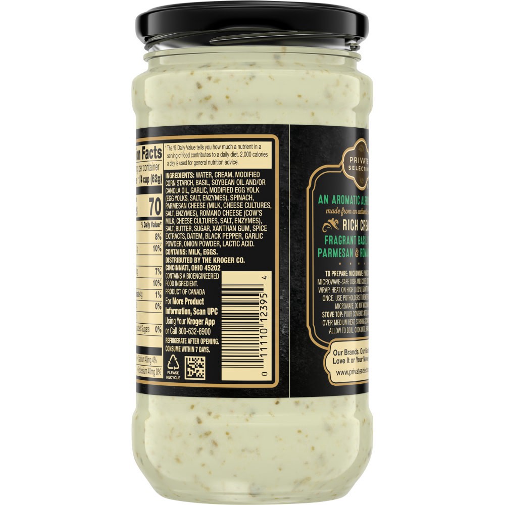 slide 3 of 4, Private Selection Basil Pesto Alfredo Pasta Sauce, 15 oz