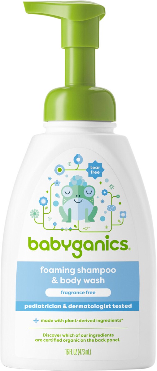 slide 6 of 7, Babyganics Baby Shampoo + Body Wash Pump Bottle, Fragrance Free, 16oz, 16 oz